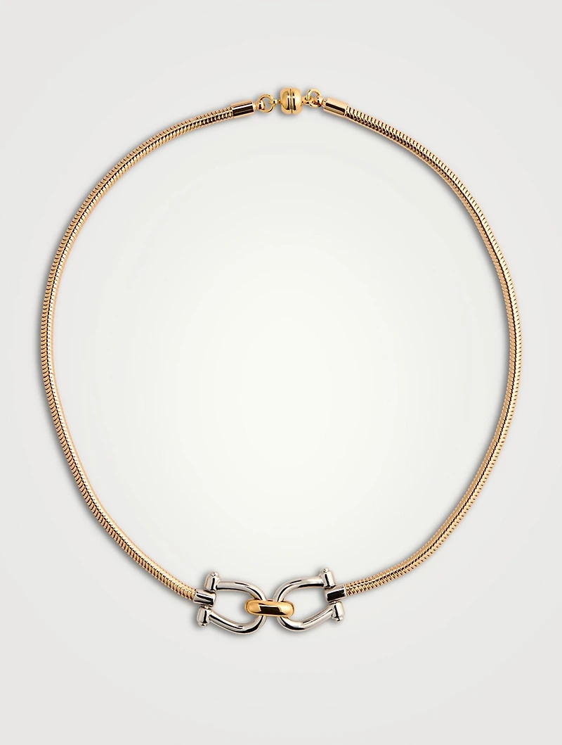 Two-Tone Horsebit Necklace