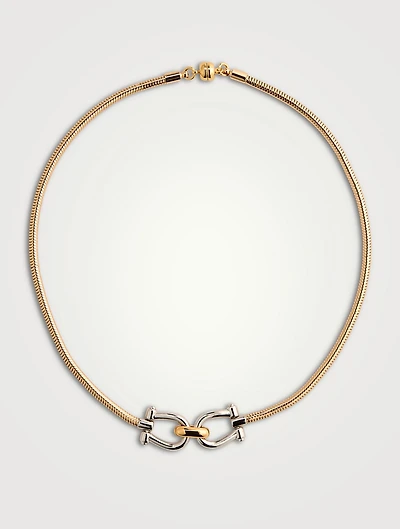 Two-Tone Horsebit Necklace