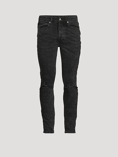 Van Winkle Stencil Stretch Skinny Jeans