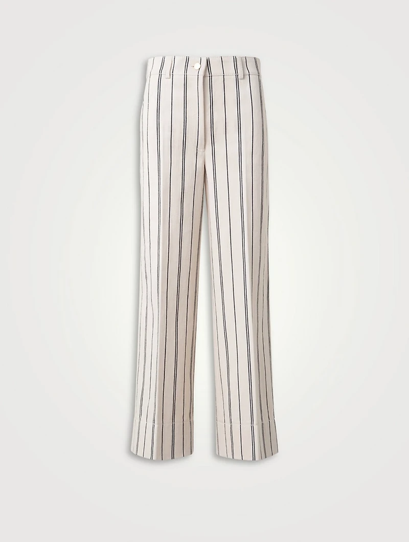 Chiara Wide-Leg Jeans Stripe Print