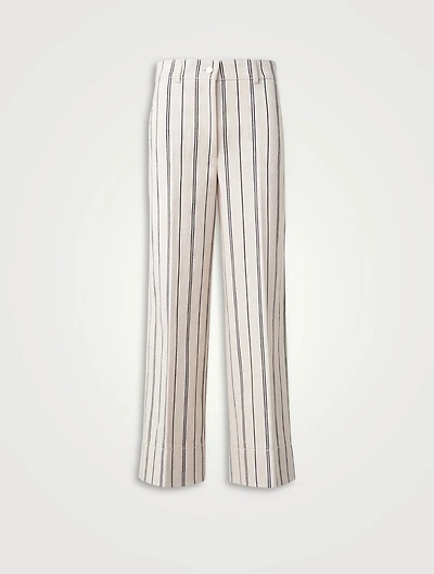 Chiara Wide-Leg Jeans Stripe Print