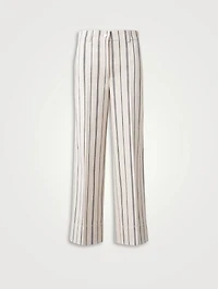 Chiara Wide-Leg Jeans Stripe Print