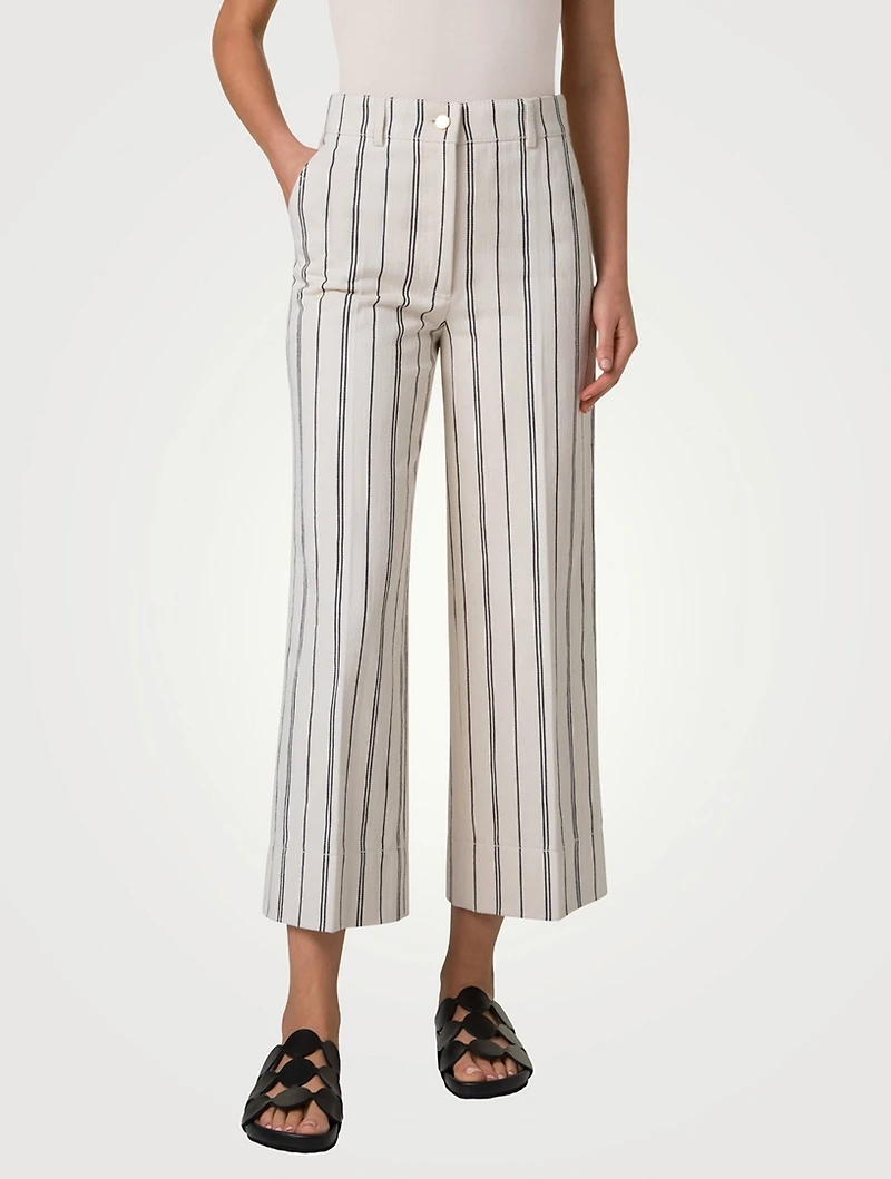 Chiara Wide-Leg Jeans Stripe Print