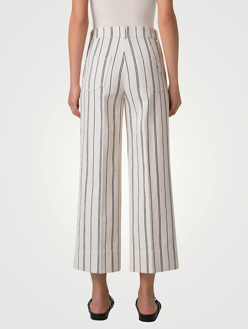 Chiara Wide-Leg Jeans Stripe Print