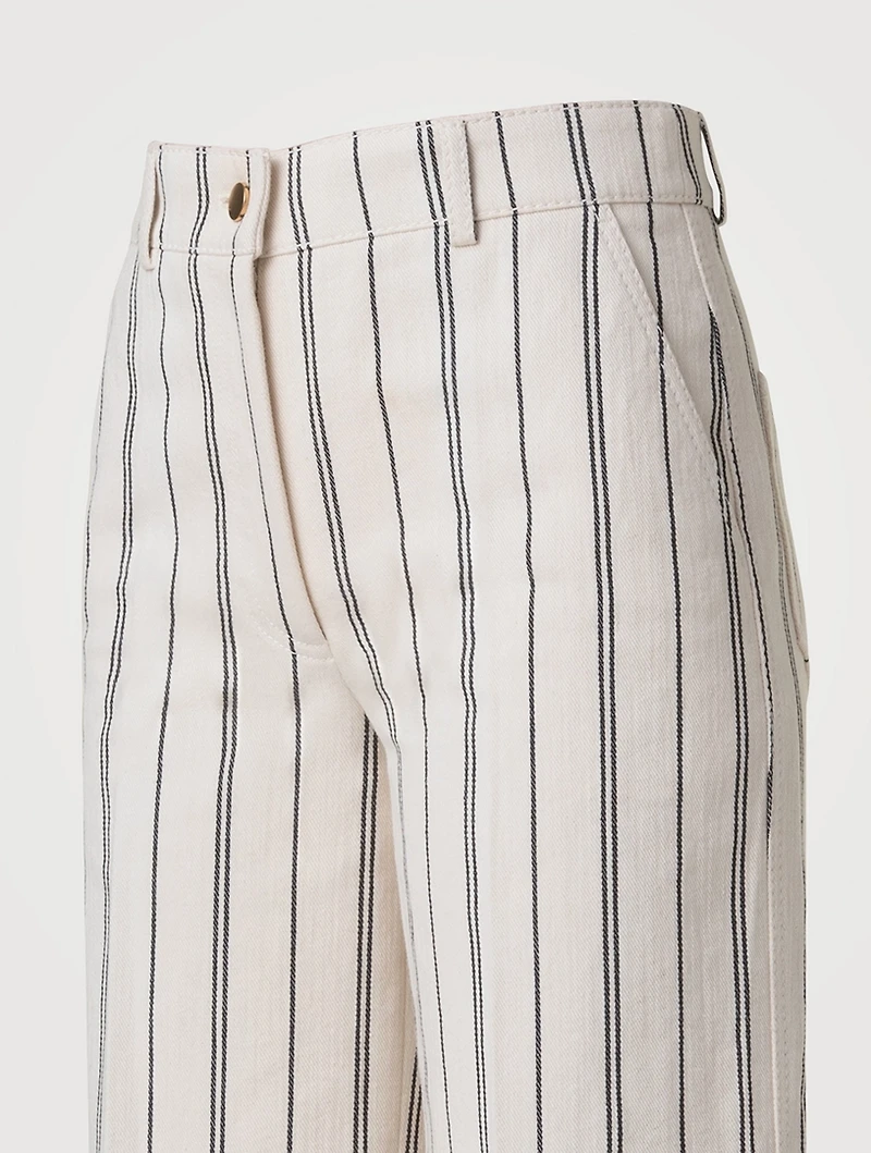 Chiara Wide-Leg Jeans Stripe Print
