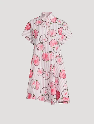 Poplin Shirt Dress Floral Carnation Print