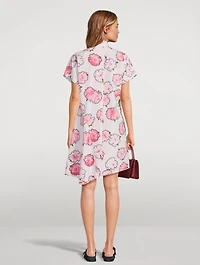 Poplin Shirt Dress Floral Carnation Print