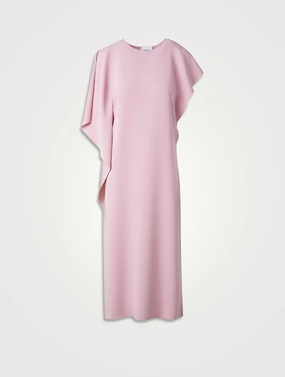 Asymmetric Draped Midi Dress