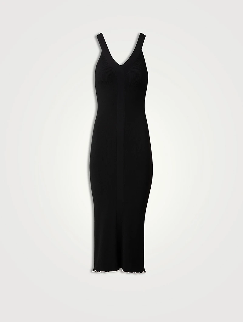Rib-Knit Midi Dress