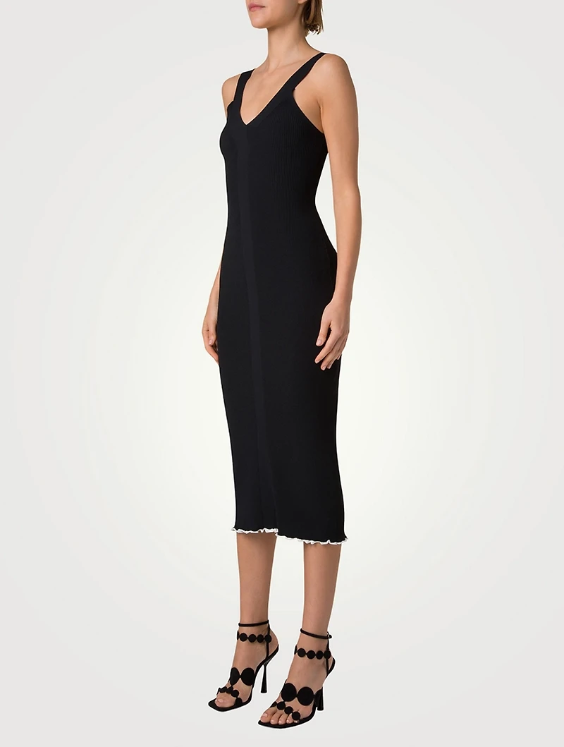 Rib-Knit Midi Dress