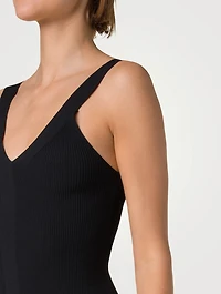 Rib-Knit Midi Dress