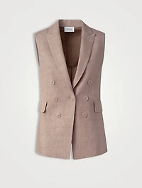 Double-Breasted Linen Vest