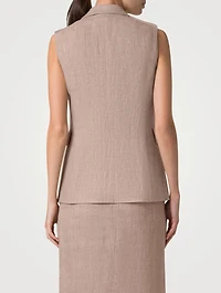 Double-Breasted Linen Vest