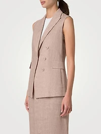 Double-Breasted Linen Vest