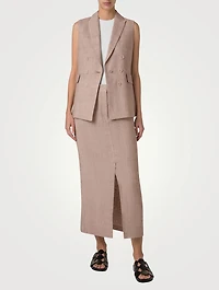 Double-Breasted Linen Vest