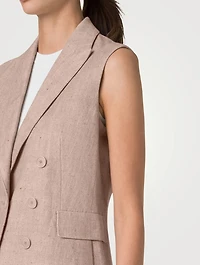 Double-Breasted Linen Vest