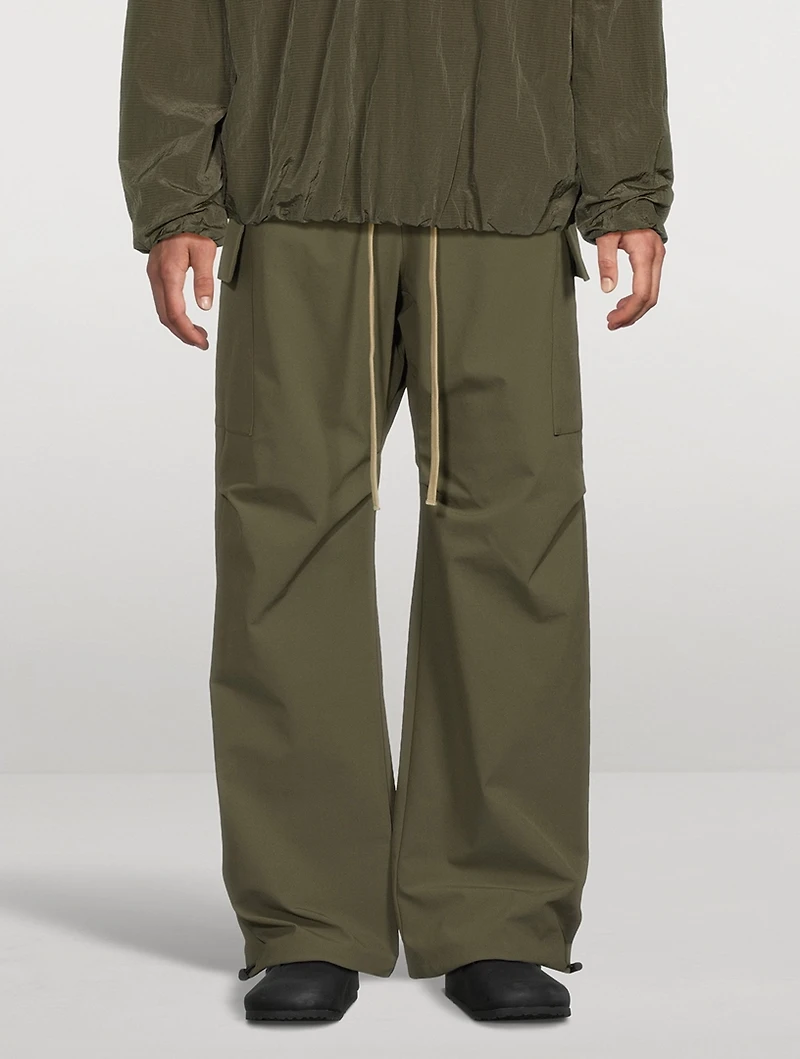 Bonded Nylon Wide-Leg Field Pants