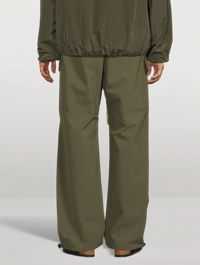 Bonded Nylon Wide-Leg Field Pants