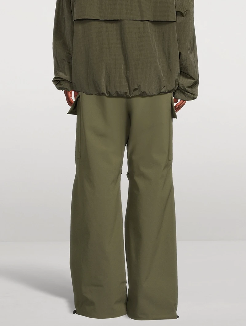 Bonded Nylon Wide-Leg Field Pants