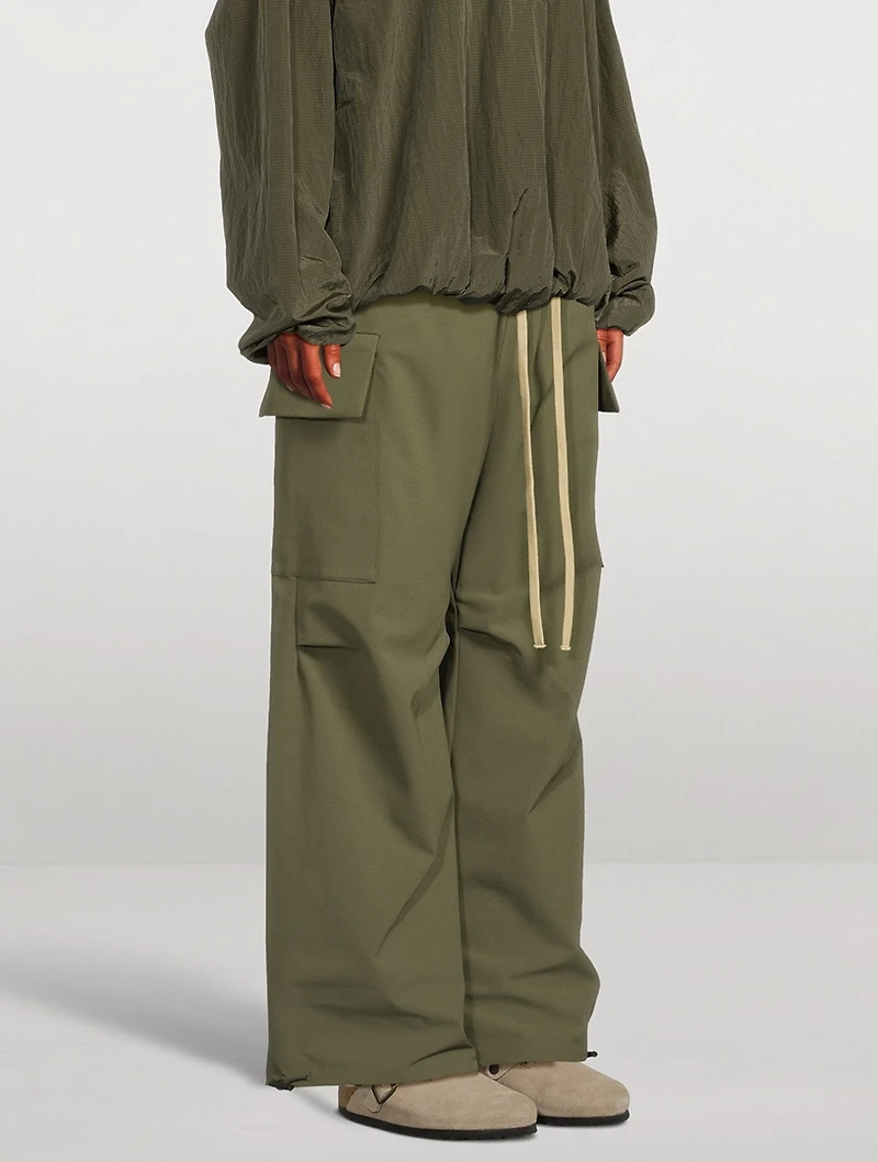 Bonded Nylon Wide-Leg Field Pants