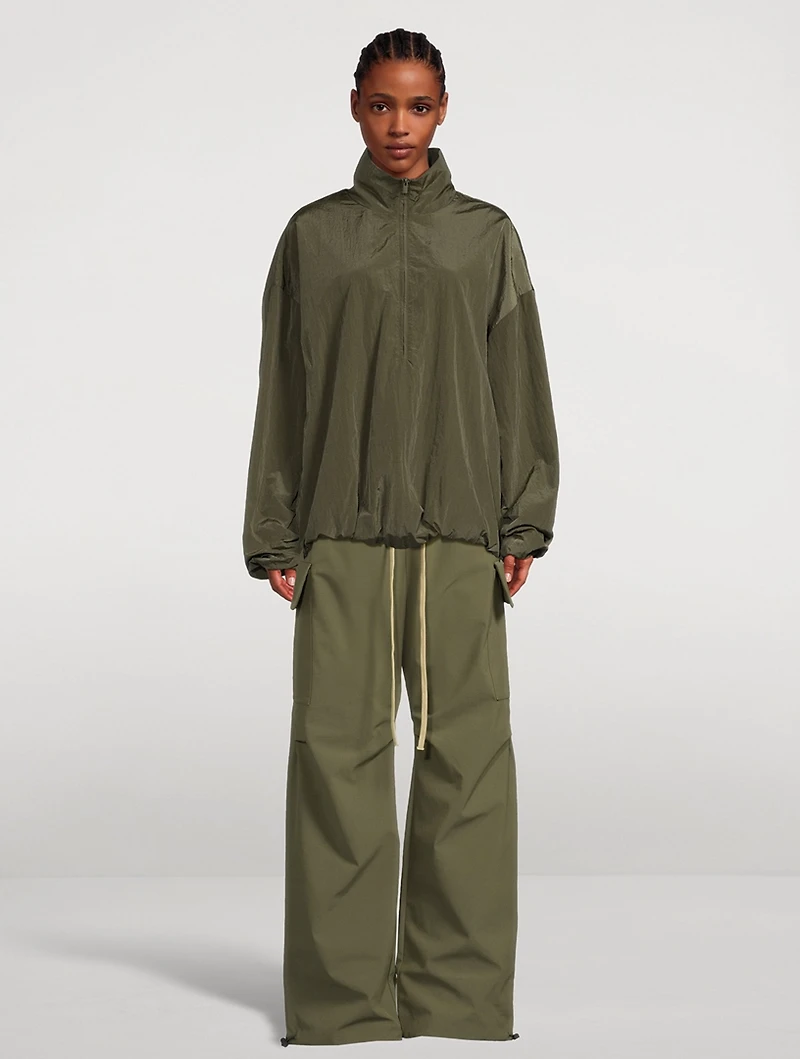 Bonded Nylon Wide-Leg Field Pants