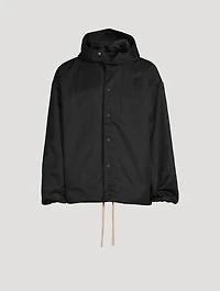 Textured Nylon Hooded Coaches Jacket