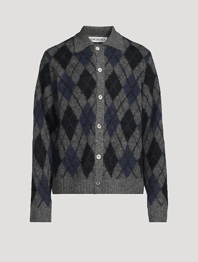 Evening Argyle Polo Cardigan