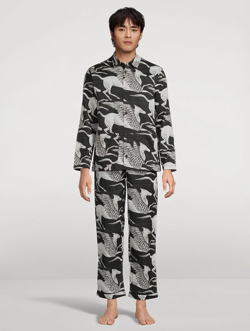 Pocket Pajama Set Pegasus Print