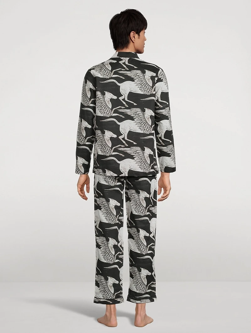 Pocket Pajama Set Pegasus Print