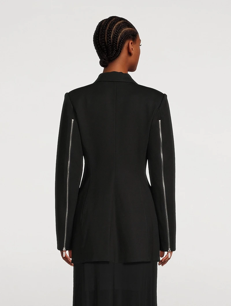 Zip-Sleeve Ponte Blazer