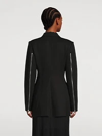 Zip-Sleeve Ponte Blazer