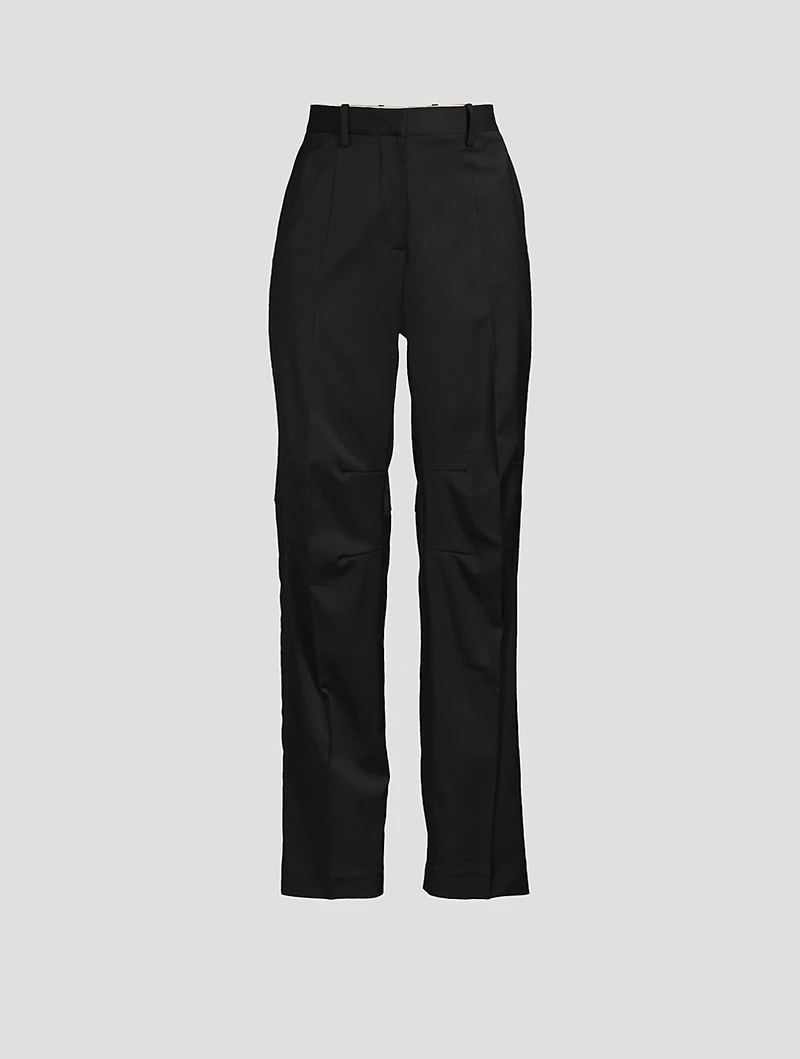 Curved Wool Trousers