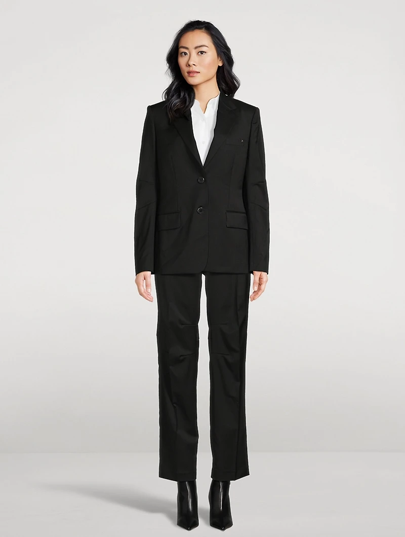 Curved Wool Trousers