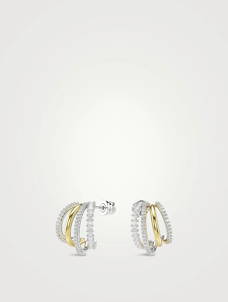 Hyperbola Mixed Cut Crystal Hoop Earrings