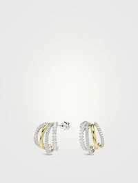 Hyperbola Mixed Cut Crystal Hoop Earrings