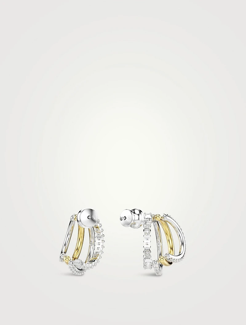 Hyperbola Mixed Cut Crystal Hoop Earrings