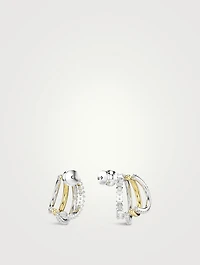 Hyperbola Mixed Cut Crystal Hoop Earrings
