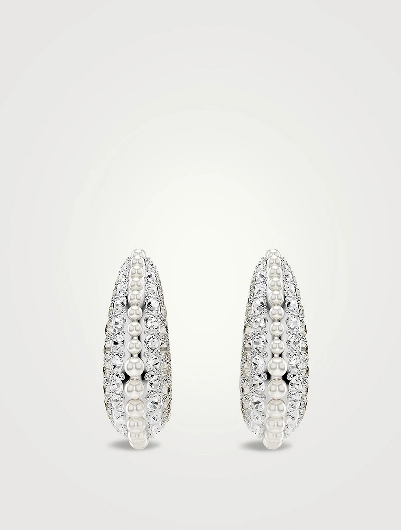 Sublima Crystal And Crystal Pearl Drop Earrings