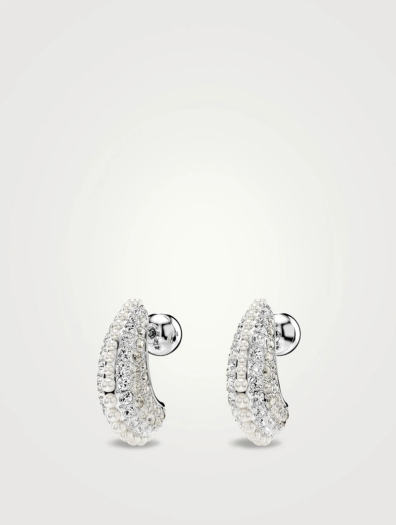 Sublima Crystal And Crystal Pearl Drop Earrings