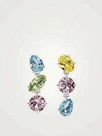 Gema Asymmetric Mixed Cut Crystal Drop Earrings