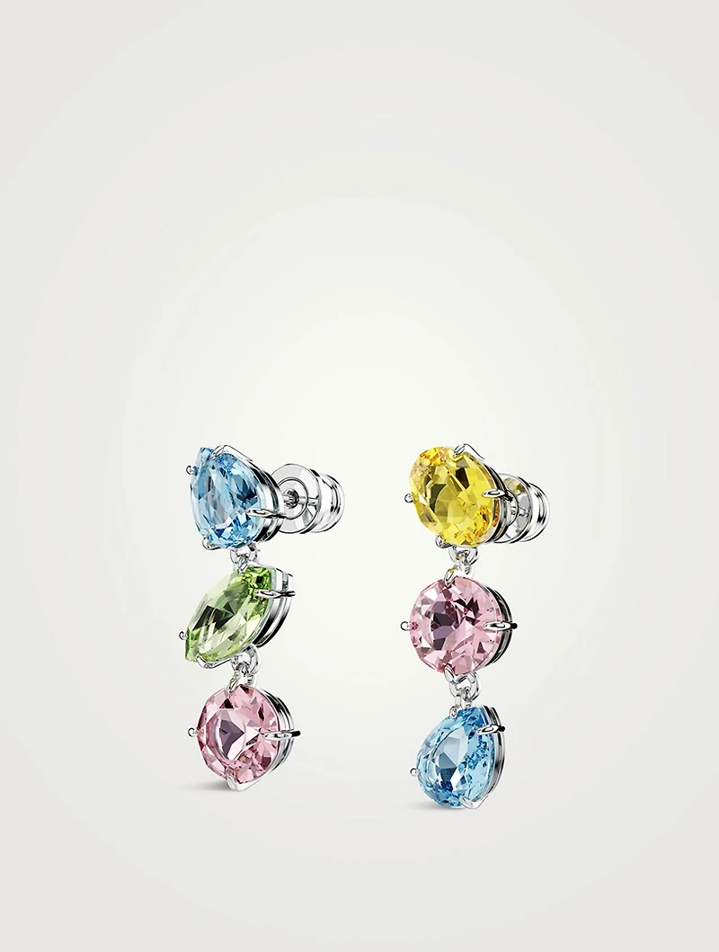Gema Asymmetric Mixed Cut Crystal Drop Earrings