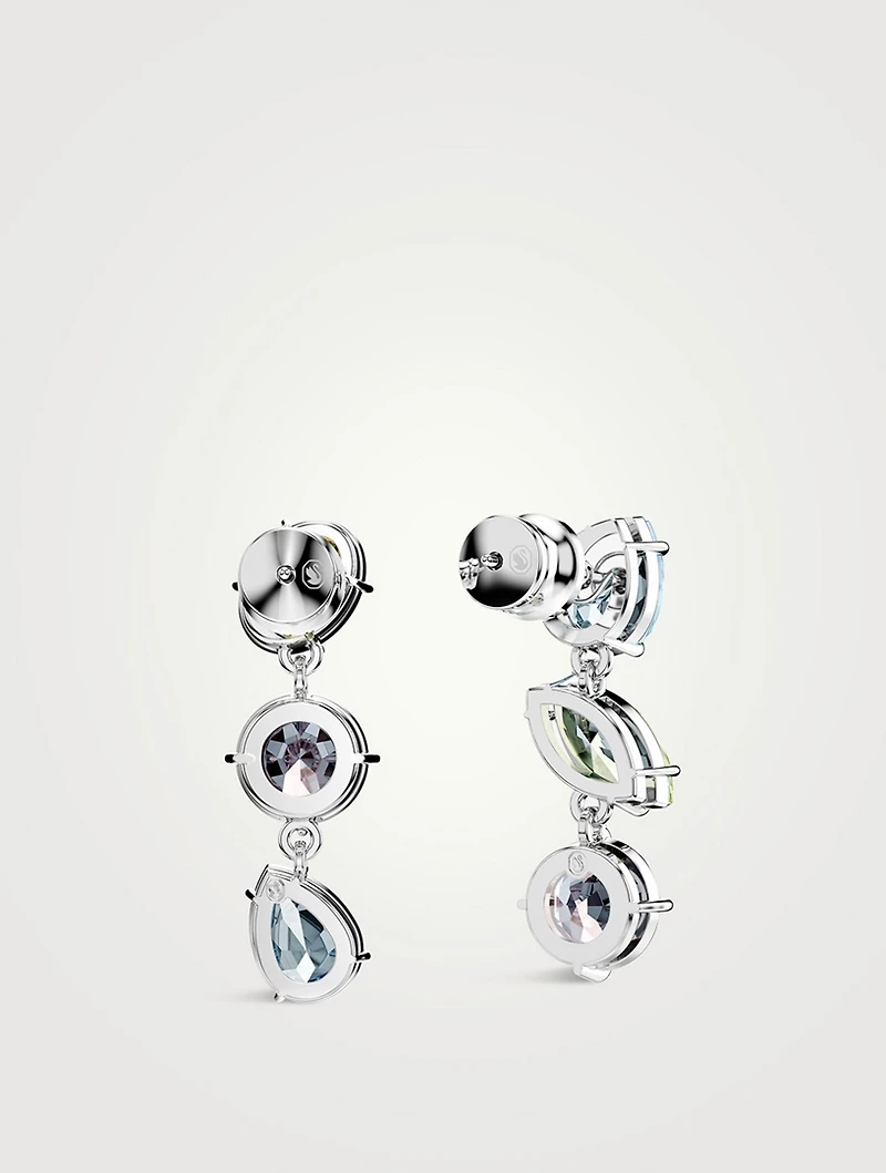 Gema Asymmetric Mixed Cut Crystal Drop Earrings