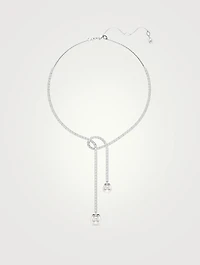 Matrix Crystal And Crystal Pearl Y Necklace