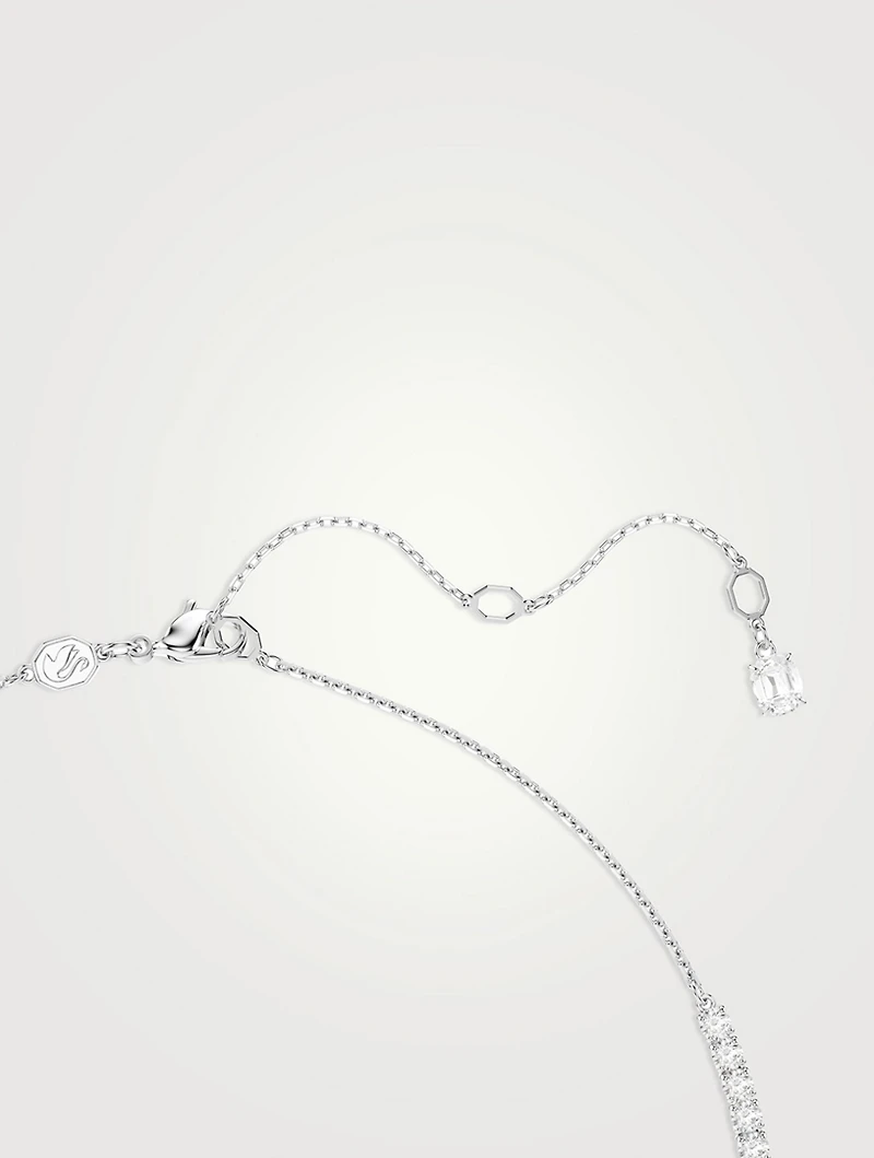 Matrix Crystal And Crystal Pearl Y Necklace
