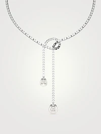 Matrix Crystal And Crystal Pearl Y Necklace