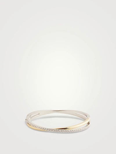 Hyperbola Crystal Double Bangle Bracelet