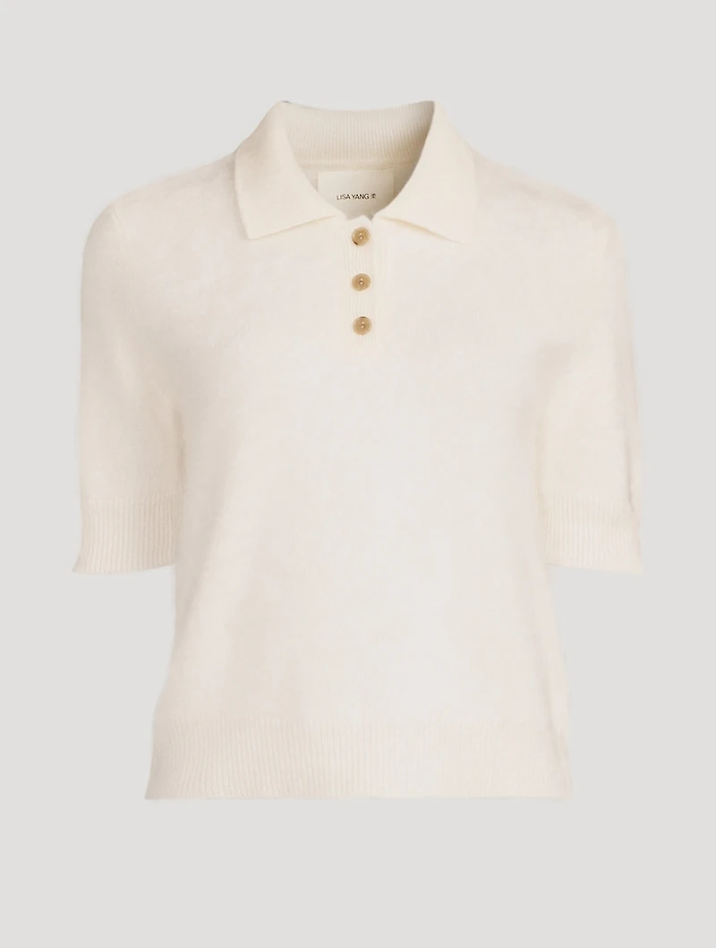 Carolyn Brushed Cashmere Polo Sweater