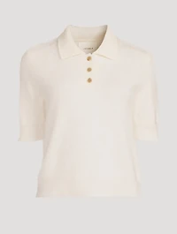Carolyn Brushed Cashmere Polo Sweater