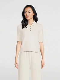 Carolyn Brushed Cashmere Polo Sweater