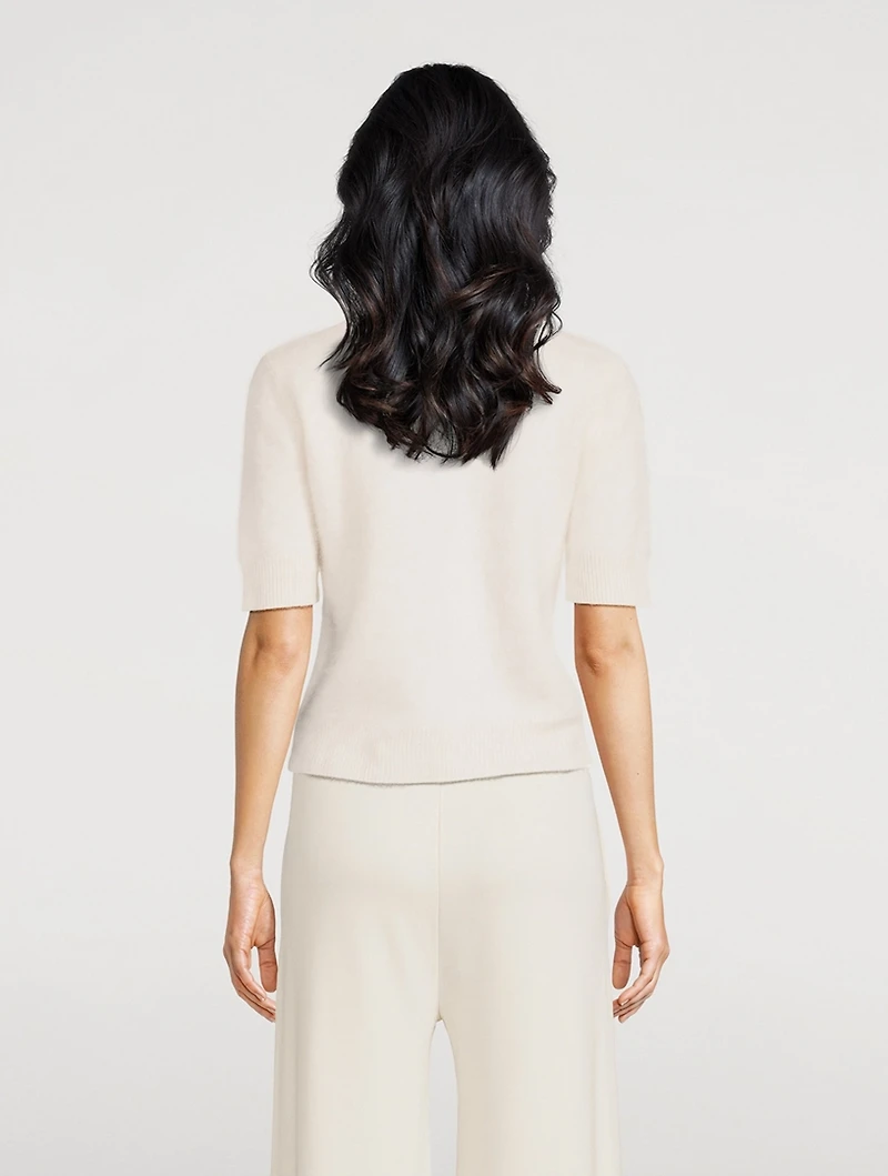 Carolyn Brushed Cashmere Polo Sweater